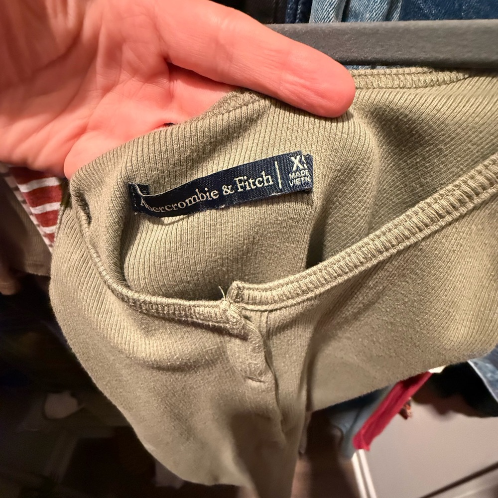Abercrombie & Fitch Olive Green Ribbed Tank